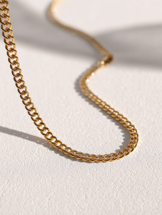 Ravion 2 mm Gold Cuban Chain - Sustainably made