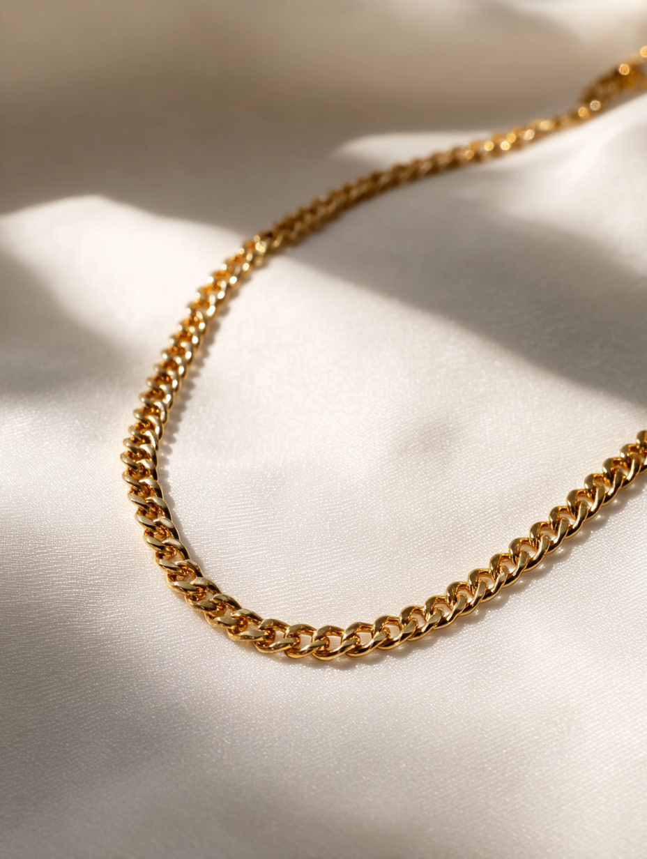 Ravion 2 mm Gold Cuban Chain - Sustainably made
