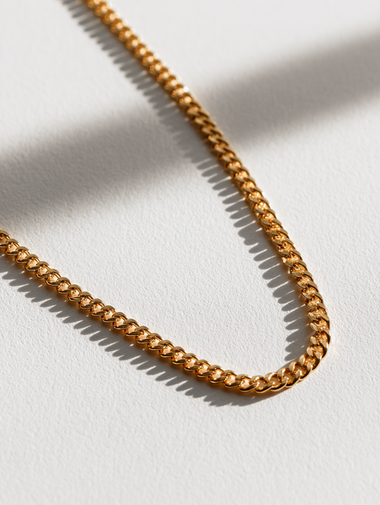 Ravion 2 mm Gold Cuban Chain - Sustainably made