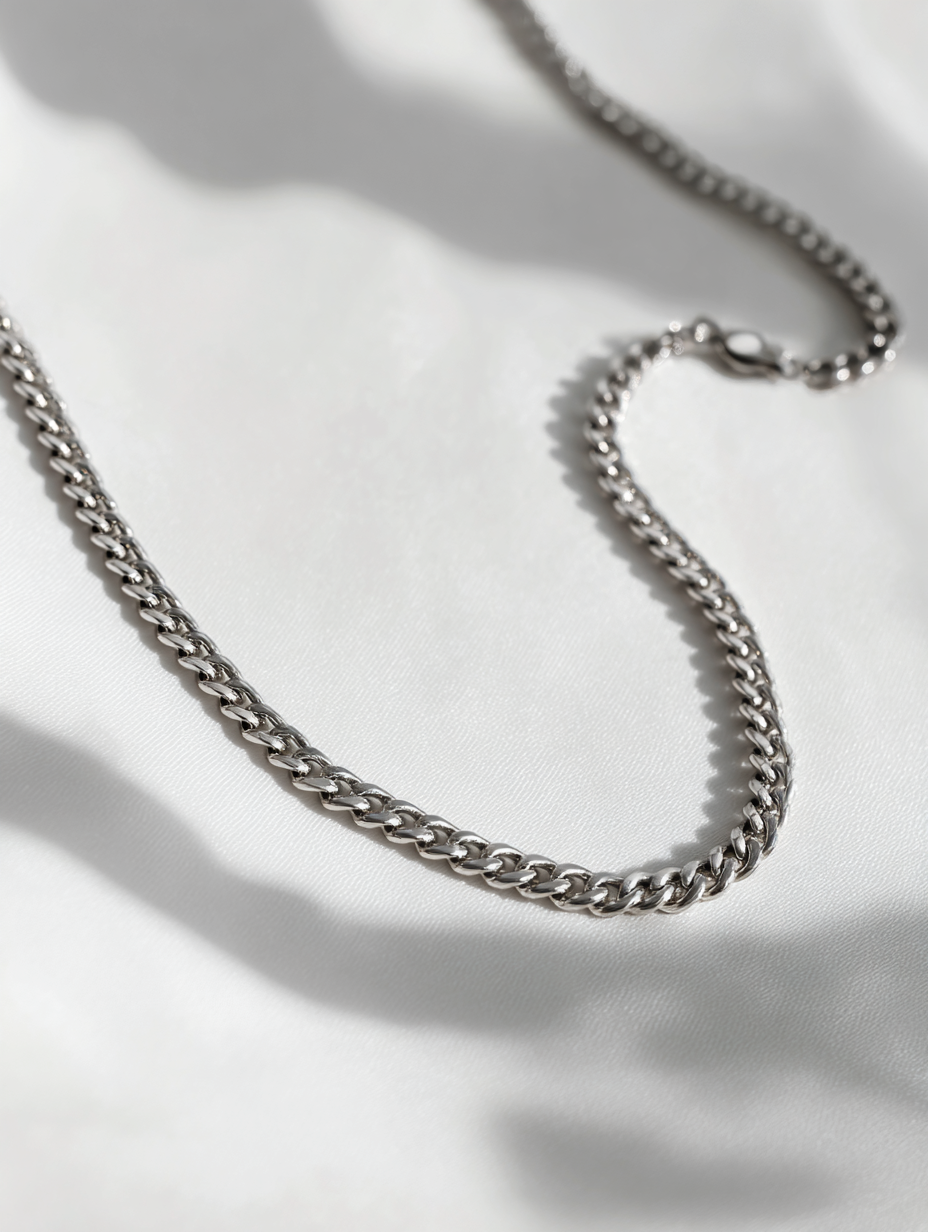 Ravion 4mm Silver Cuban Chain - Sustainably Made - Ravion