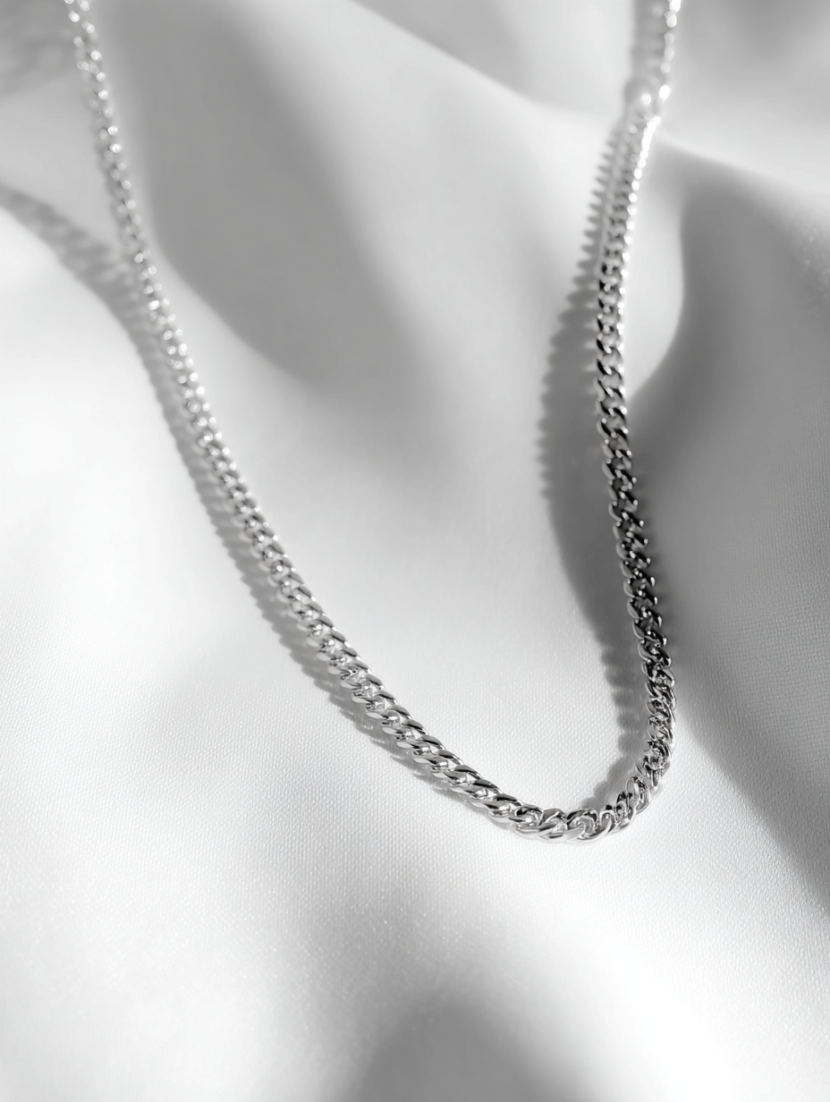 Ravion 4mm Silver Cuban Chain - Sustainably Made - Ravion