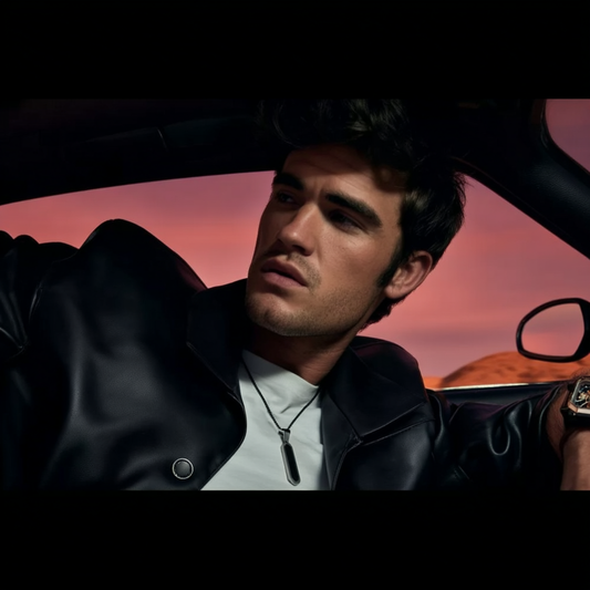 Ravion Silver Stainless Steel Geometric Pendant Necklace - Ravion