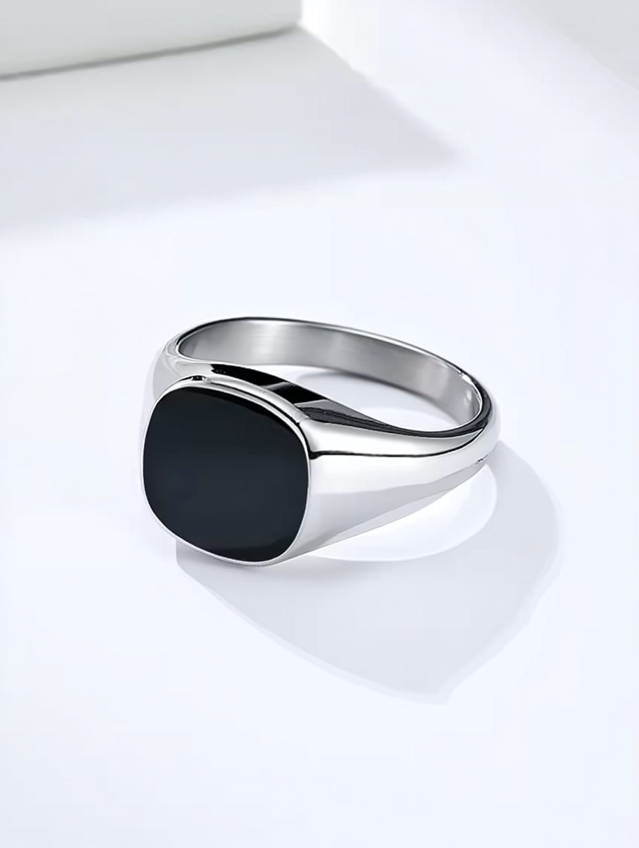 Ravion Silver Square Signet Ring - Ravion